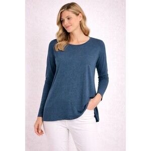 Max Studio By NorstromBlueLong Sleeve Top Women L Modal Blend Casual Lightweight